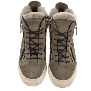 Giuseppe Zanotti suede high top sneaker green